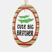 Krokodille schattige kerstman keramisch ornament (Links)