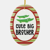 Krokodille schattige kerstman keramisch ornament (Voorkant)