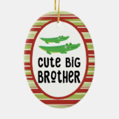 Krokodille schattige kerstman keramisch ornament (Achterkant)
