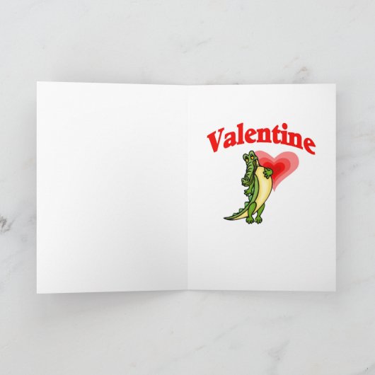 Krokodille Valentijn Feestdagen Kaart (Binnen)
