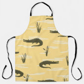 krokodillen: geel naadloos patroon schort (Voorkant)