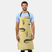 krokodillen: geel naadloos patroon schort (Gedragen)