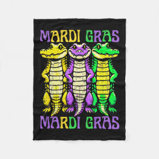 Krokodillen Louisiana Mardi Gras Carnaval Fleece Deken