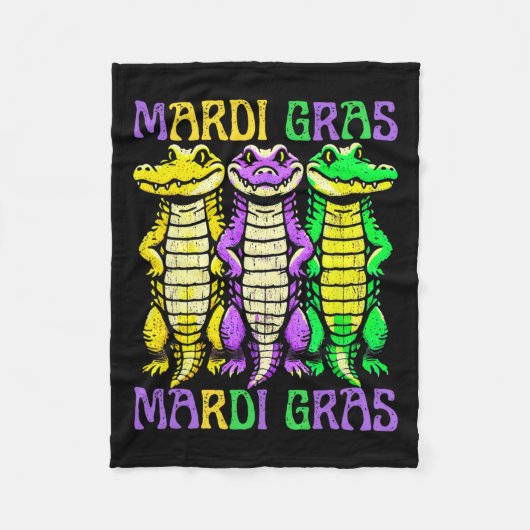 Krokodillen Louisiana Mardi Gras Carnaval Fleece Deken (Voorkant)