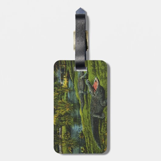 krokodillen, marinespiegels bagagelabel (Achterkant verticaal)