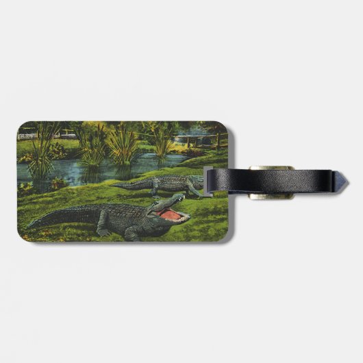 krokodillen, marinespiegels bagagelabel (Achterkant horizontaal)