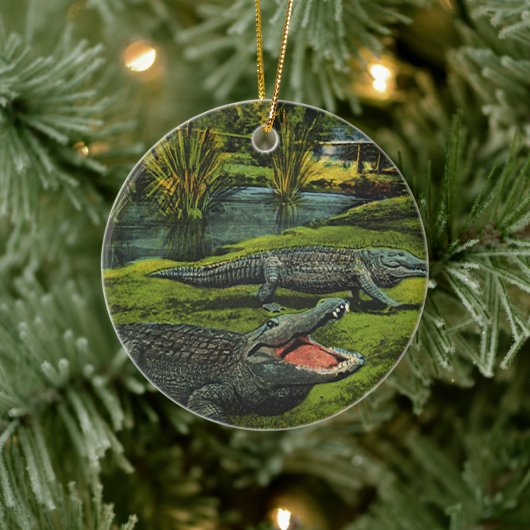 krokodillen, marinespiegels keramisch ornament (Boom)