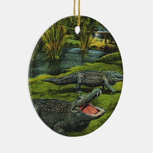  krokodillen, marinespiegels keramisch ornament (Rechts)
