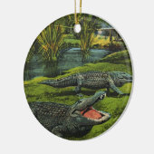 krokodillen, marinespiegels keramisch ornament (Links)