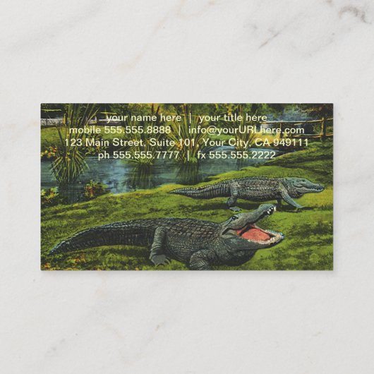  krokodillen, marinespiegels visitekaartje (Achterkant)