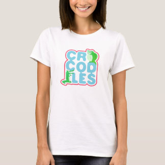 Krokodillen met twee gelukkige krokodillen - blauw t-shirt
