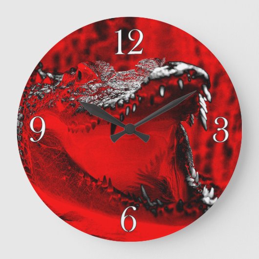 Krokodillen tanden Reptilian Artwork Grote Klok (Voorkant)