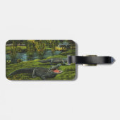 Krokodillen, Vintage Zeeleven Reptielen Dieren Bagagelabel (Achterkant horizontaal)