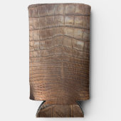 Krokodillenalligator bruin leer-look huid exotisch seltzer blikjeskoeler (Voorkant)