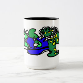 Krokodillenbeat Tweekleurige Koffiemok