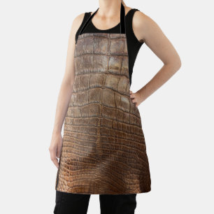 Krokodillendier print bruin tan kwaliteit schort