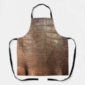 Krokodillendier print bruin tan kwaliteit schort (Voorkant)