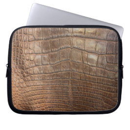 Krokodillendierenprint reptiel tan alligator laptop sleeve