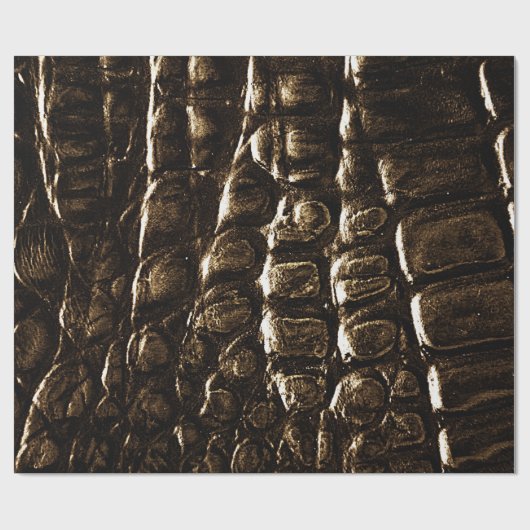 Krokodillenglafpapier, zwart, bruin cadeaupapier (Vlak)