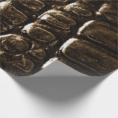 Krokodillenglafpapier, zwart, bruin cadeaupapier (Hoek)