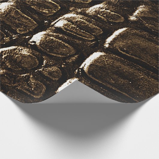 Krokodillenglafpapier, zwart, bruin cadeaupapier (Hoek)