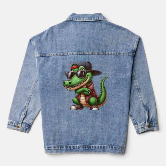 krokodillenhiphop denim jacket (Achterkant)