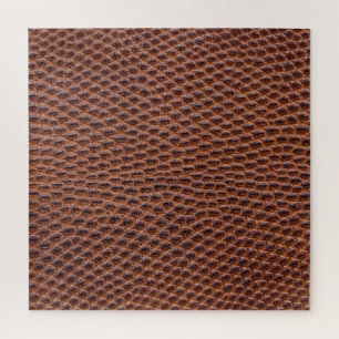 Krokodillenhuid: bruine lederen textuur legpuzzel