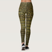 Krokodillenhuid Print Bruine Leggings & Yogabroek (Achterkant)