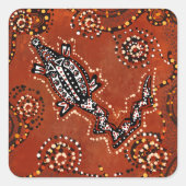 KROKODILLENKUNST VIERKANTE STICKER (Voorkant)