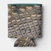 Krokodillenleer Aangepaste Monogram Sjabloon Blikjeskoeler (Voorkant)