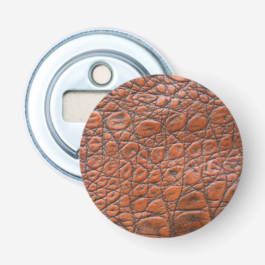 krokodillenleer namaak look button flesopener (Voorkant)