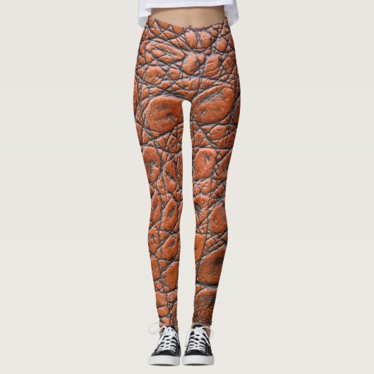 Krokodillenleer nep look leggings (Voorkant)