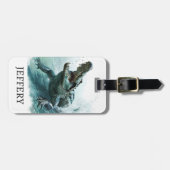 Krokodillenliefhebber reptiel alligator monogram bagagelabel (Voorkant horizontaal)