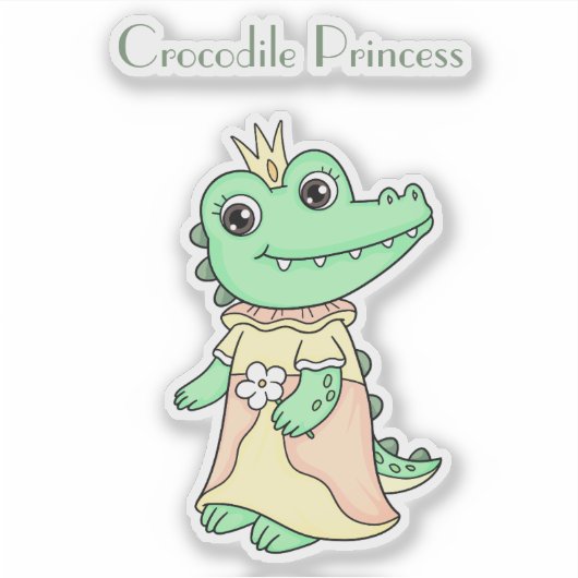 krokodillenprinses sticker (Voorkant)