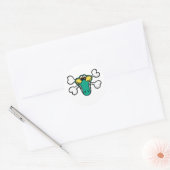 Krokodillenschedel en gekruiste botten ronde sticker (Envelop)
