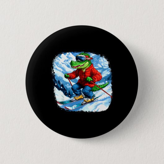 krokodillenskiër ronde button 5,7 cm (Voorkant)