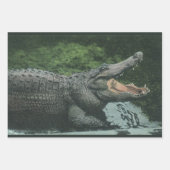  krokodilreptielen, zeedierlijk leven inpakpapier vel (Voorkant 2)