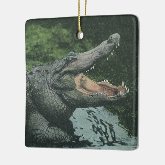  krokodilreptielen, zeedierlijk leven keramisch ornament (Links)