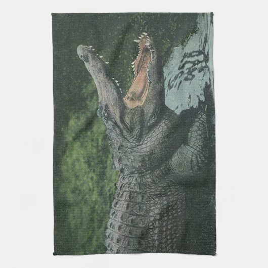  krokodilreptielen, zeedierlijk leven theedoek (Verticaal)