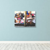 Krokodilvlees BBQ ... Thailand Street Food Canvas Afdruk (Insitu (Houten vloer))