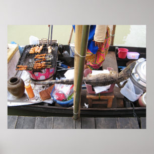 Krokodilvlees BBQ ... Thailand Street Food Poster