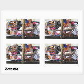 Krokodilvlees BBQ ... Thailand Street Food Rechthoekige Sticker (Vel)