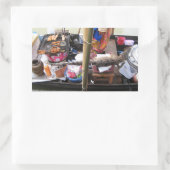 Krokodilvlees BBQ ... Thailand Street Food Rechthoekige Sticker (Tas)