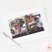 Krokodilvlees BBQ ... Thailand Street Food Rechthoekige Sticker (Envelop)