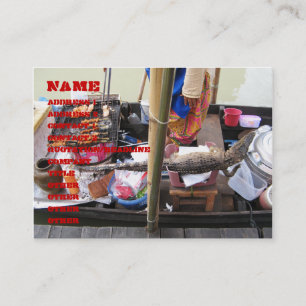 Krokodilvlees BBQ ... Thailand Street Food Visitekaartje