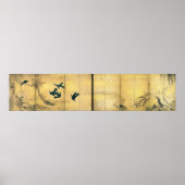 Krokoen en herons Japanse inktvis en papier Poster (Voorkant)