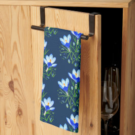 Krokus Bloemen Blauw Theedoek