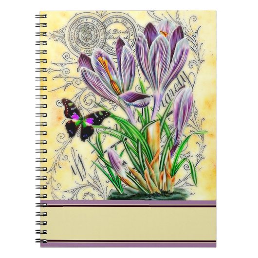 Krokus en vlinder notitieboek (Voorkant)