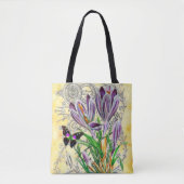 Krokus en vlinder tote bag (Voorkant)