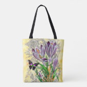 Krokus en vlinder tote bag (Achterkant)